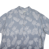 BATIK BAY Mens Blue Pattern Shirt 2XL Cotton Blend Tropical Pineapple Print