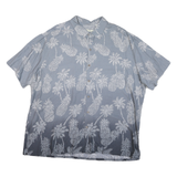 BATIK BAY Mens Blue Pattern Shirt 2XL Cotton Blend Tropical Pineapple Print