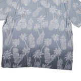 BATIK BAY Mens Blue Pattern Shirt 2XL Cotton Blend Tropical Pineapple Print