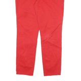TOMMY HILFIGER Womens Cotton Blend Red Regular Straight Trousers W32 L26 Smart