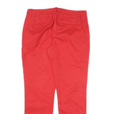 TOMMY HILFIGER Womens Cotton Blend Red Regular Straight Trousers W32 L26 Smart