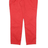 TOMMY HILFIGER Womens Cotton Blend Red Regular Straight Trousers W32 L26 Smart