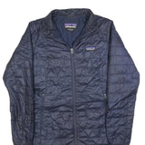 PATAGONIA Womens Navy Blue Quilted Polyester Jacket S Zip Pockets Lightweight