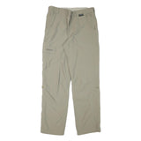 SCHOFFEL Mens Relaxed Beige Polyester Blend Trousers W34 L32 Casual Outdoor Zip