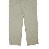 SCHOFFEL Mens Relaxed Beige Polyester Blend Trousers W34 L32 Casual Outdoor Zip