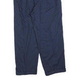 LINEA DUE Womens Wool Blend Navy Regular Fit Straight Leg Trousers W30 L30 Smart