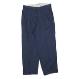 LINEA DUE Womens Wool Blend Navy Regular Fit Straight Leg Trousers W30 L30 Smart