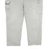 KRENGER Mens Cotton Blend Grey Relaxed Cargo Trousers W42 L30 Utility Pockets