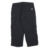 CARHARTT Womens Cotton Blend Black Regular Cargo Trousers W32 L20 Workwear
