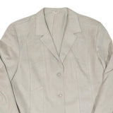 GLORE VALCANA Womens Cream Button Jacket M Polyester Blend Plain Stylish Comfort