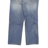 TRUE RELIGION Mens Blue Regular Straight Denim W32 L28 Zip Cotton Blend Jeans