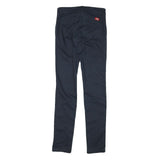 DICKIES Womens Cotton Blend Navy Slim Straight Trousers W26 L31 Workwear
