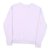 FILA Womens White Cotton Blend Crew Neck L Sweatshirt Minimal Logo Casual