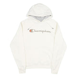 CHAMPION Mens White Pullover Hoodie M Cotton Blend Sweatshirt