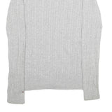 TOMMY HILFIGER Womens Grey Plain Cotton Jumper V-Neck Basic Knit Size S