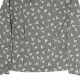 BRECKENRIDGE Womens Grey Printed Blouse Long Sleeve Collared M Elegant Design