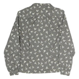 BRECKENRIDGE Womens Grey Printed Blouse Long Sleeve Collared M Elegant Design