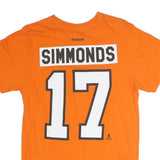 REEBOK Mens Orange NHL Hockey Shirt M Short Sleeve Crew Neck Simmonds 17