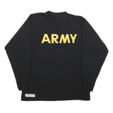 Mens Black & Yellow Modern L Long Sleeve Crew Neck ARMY Print Top