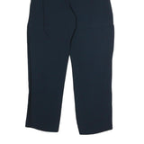 LANVIN Womens Cotton Navy Regular Straight Trousers W25 L25 Elegant Zip Closure
