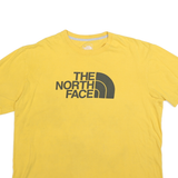 THE NORTH FACE Mens Yellow L T-Shirt Short Sleeve Crew Neck Cotton Blend Graphic