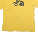 THE NORTH FACE Mens Yellow L T-Shirt Short Sleeve Crew Neck Cotton Blend Graphic