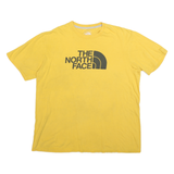THE NORTH FACE Mens Yellow L T-Shirt Short Sleeve Crew Neck Cotton Blend Graphic