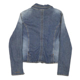 DKNY Womens Blue Denim Jacket XL Cotton Blend Button Denim Classic Casual