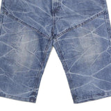 YFK Mens Denim Blue Casual Shorts M W32 Urban Vibes Embroidery