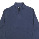 CALVIN KLEIN Mens Blue 1/4 Zip L Cotton Blend Sweatshirt Pullover