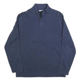CALVIN KLEIN Mens Blue 1/4 Zip L Cotton Blend Sweatshirt Pullover