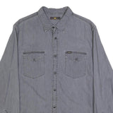 LEE Mens Grey Shirt XL Cotton Classic Long Sleeve Button Pocket