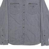 LEE Mens Grey Shirt XL Cotton Classic Long Sleeve Button Pocket
