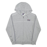 FILA Mens Grey Zip Up Hoodie S Cotton Blend Casual Sportswear Sweatshirt