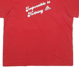 ADIDAS Mens Red Impossible Is Nothing Graphic T-Shirt XL Short Sleeve Crew Neck