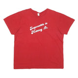 ADIDAS Mens Red Impossible Is Nothing Graphic T-Shirt XL Short Sleeve Crew Neck