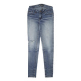 LEVI'S Womens Jeans Blue Slim Skinny Denim Medium W24 L29 Distressed Cotton