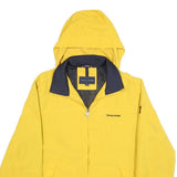 TOMMY HILFIGER Mens Yellow Hooded Jacket M Nylon Plain Zip Hooded Casual