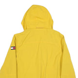 TOMMY HILFIGER Mens Yellow Hooded Jacket M Nylon Plain Zip Hooded Casual