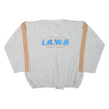 Mens Grey Sweatshirt I.A.W.A V-Neck L Casual Cotton Blend Pullover