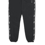 FILA Womens Joggers Black & White Regular Tapered UK 8 W24 L30 Performance Logo