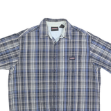 DICKIES Mens Blue & White Check Shirt L Cotton Casual Button Up Workwear