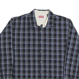 WRANGLER Mens Blue & White Plaid Shirt XL Cotton Blend Comfortable Casual Fit