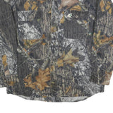 MOSSY OAK Mens Grey Camouflage Shirt M Cotton Blend Casual Outdoor