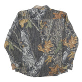 MOSSY OAK Mens Grey Camouflage Shirt M Cotton Blend Casual Outdoor
