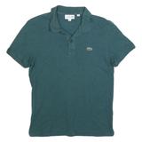 LACOSTE Mens Blue Short Sleeve Plain Polo Shirt M Slim Fit Classic Style