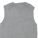 CHAPS Mens Grey Plain Cotton Blend Jumper V-Neck Basic Knit L Sleeveless Vest