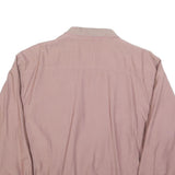 Mens Pink Button Jacket L Polyester Blend Plain Casual Lightweight