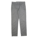 LEVI'S Mens Slim Grey Cotton Blend Slim Straight Trousers W30 L30 Casual Wear
