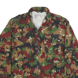 Mens Green Brown Camouflage Zip Cotton Blend Jacket M Military Style Casual